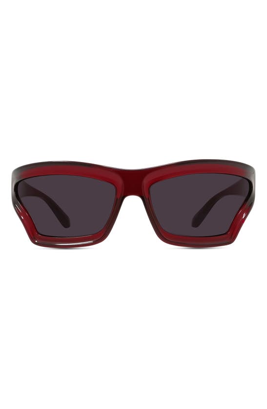 Shop Loewe X Paula's Ibiza 70mm Oversize Mask Sunglasses In Shiny Red / Smoke