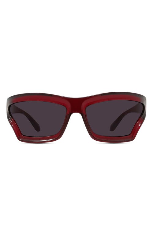 Shop Loewe X Paula's Ibiza 70mm Oversize Mask Sunglasses In Shiny Red/smoke