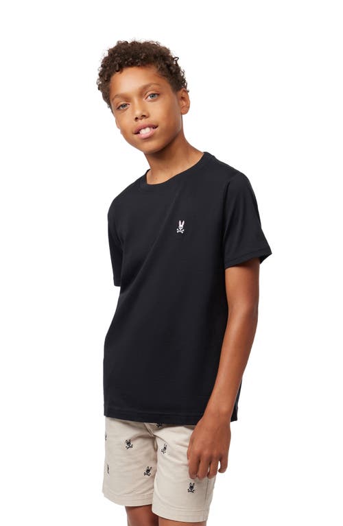 Shop Psycho Bunny Kids' Cotton T-shirt In Black