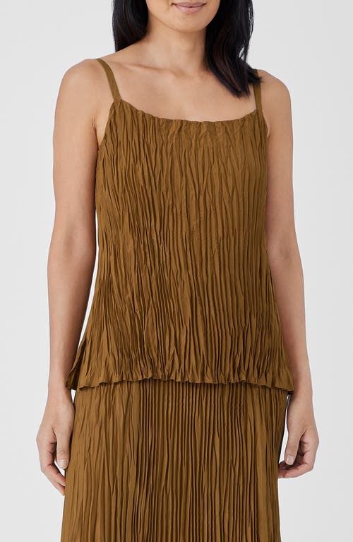 Eileen Fisher Crinkled Silk Camisole Bronze at Nordstrom,