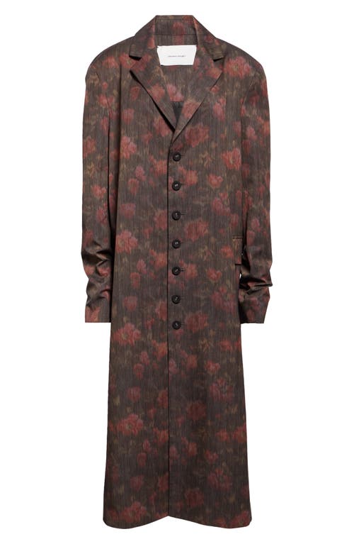 MERUERT TOLEGEN MERUERT TOLEGEN FLORAL JACQUARD OVERSIZE FLOOR LENGTH COAT 