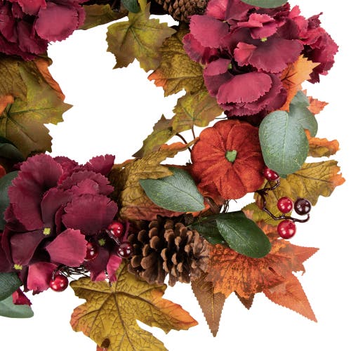 Northlight Fall Harvest Artificial Floral Wreath In Orange