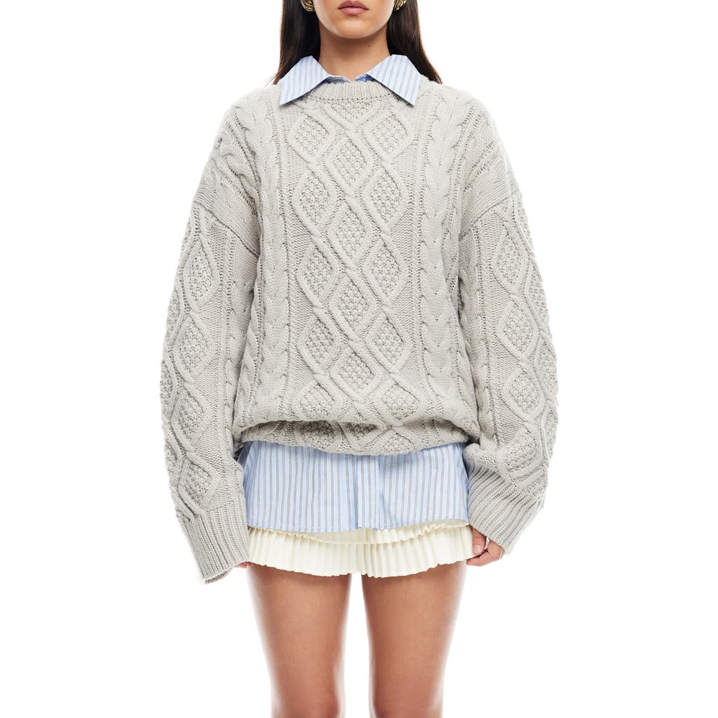 Lioness Gigi Oversize Cable Stitch Sweater In Cloud