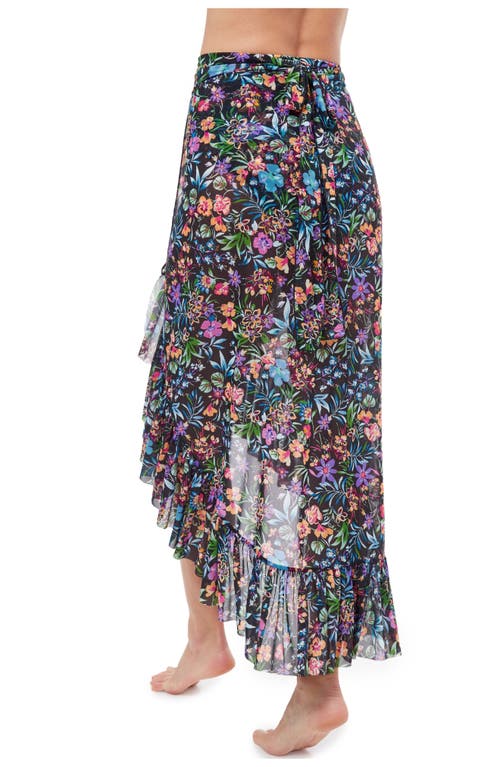 Profile By Gottex Flora Mesh Wrap Long Skirt Multi at Nordstrom,