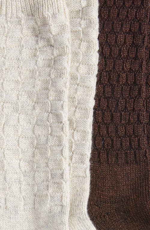 Hue Assorted 2-pack Textured Crew Socks In Oatmeal Pack