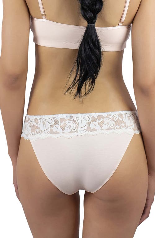 Everviolet Astrid Low Cut Panties In White/blush