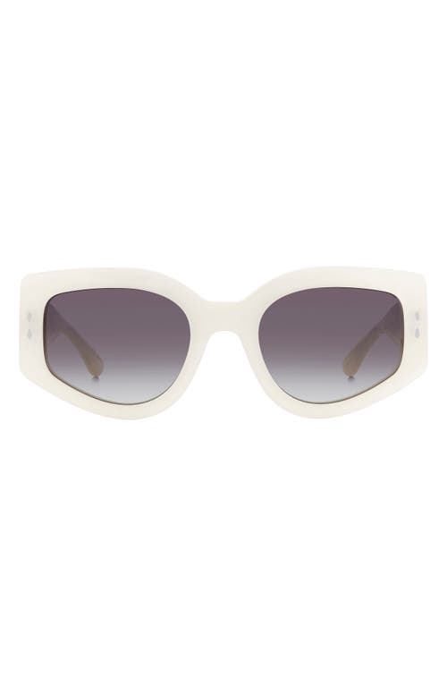 54mm Gradient Cat Eye Sunglasses in Pearl White/Grey Shaded