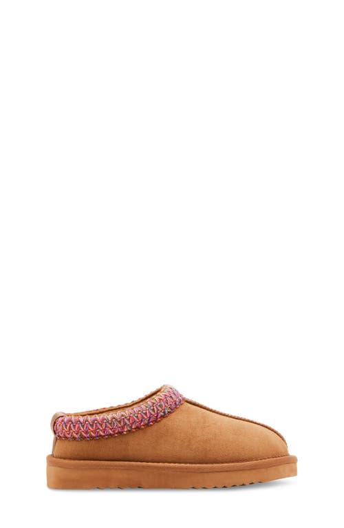Steve Madden Kids'jordy Faux Shearling Lined Slipper In Cognac