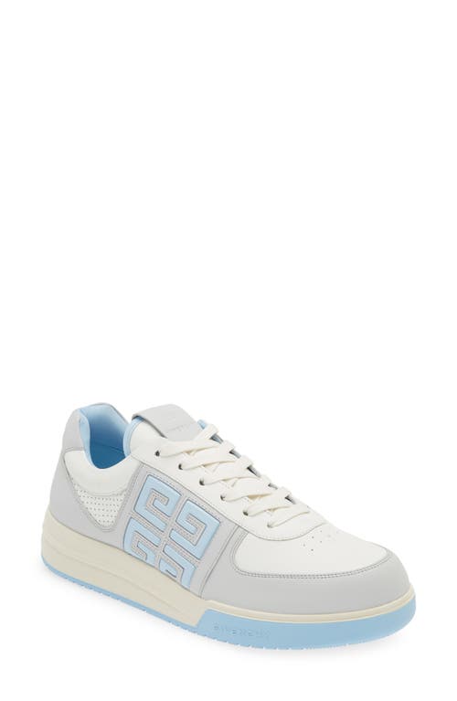 Givenchy G4 Low Top Leather Sneaker In Grey/blue