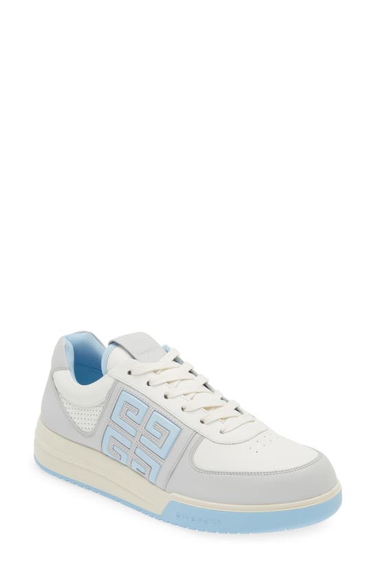 Shop Givenchy G4 Low Top Leather Sneaker In Grey/ Blue