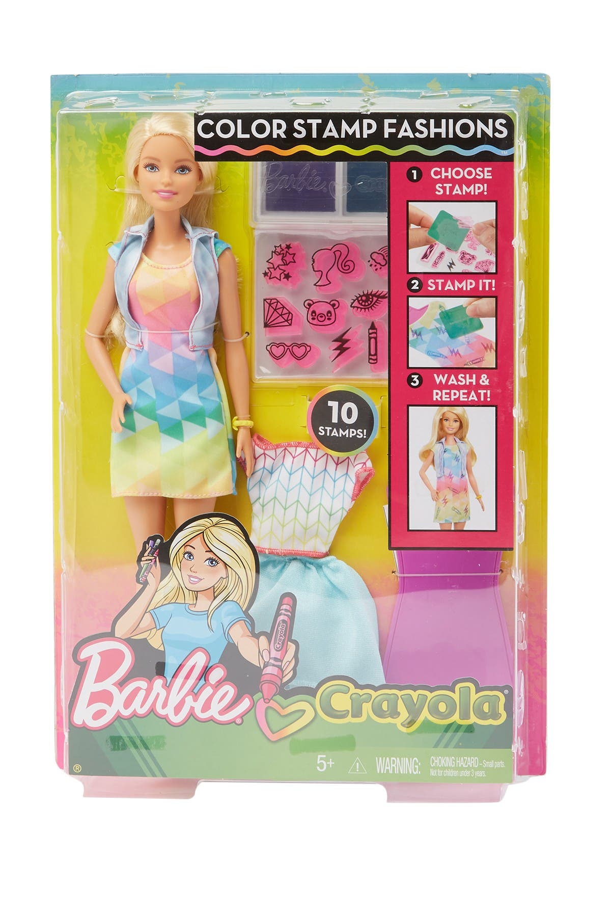 barbie crayola color stamp