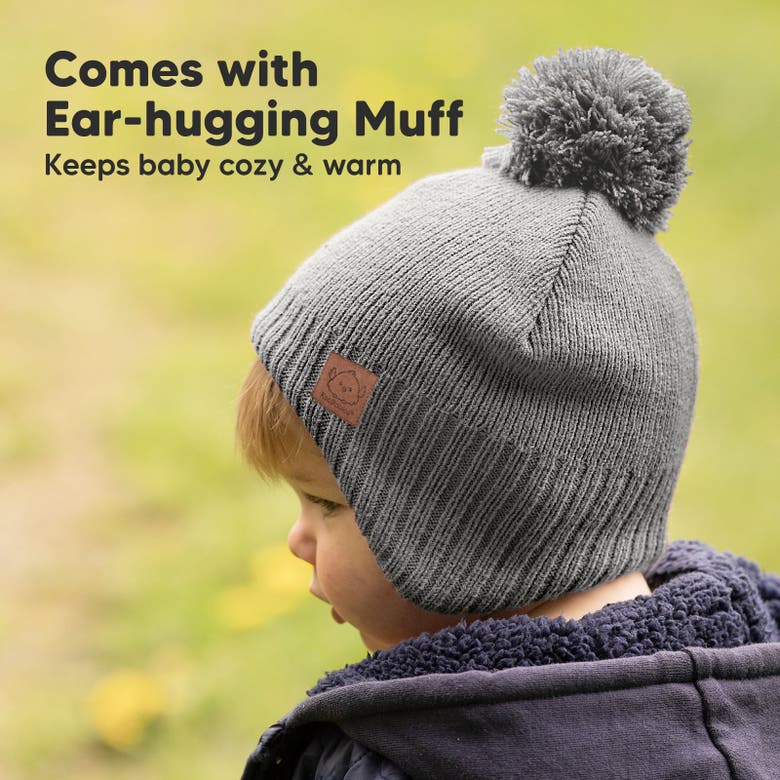 Shop Keababies Muff Knitted Beanie In Gray