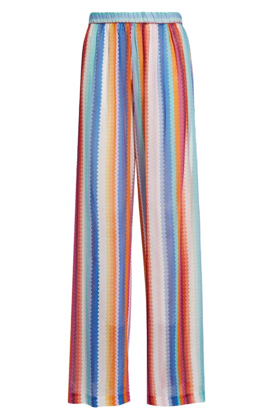 Shop Missoni Chevron Stripe Cotton & Silk Sheer Cover-up Pants In Multicolor Chevron-bw00pn