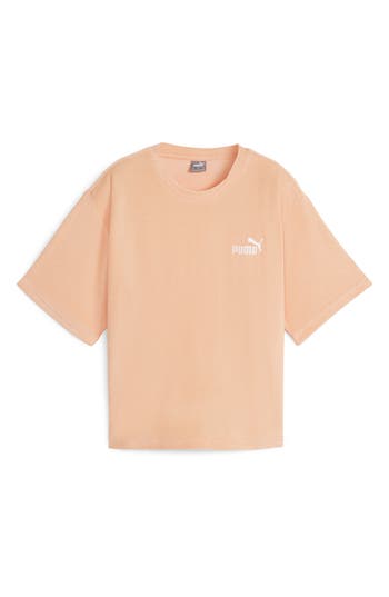 Puma Elevated Relaxed Fit Crop Top In Peach Fizz