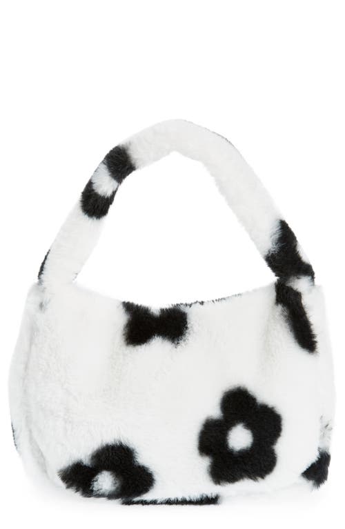 Ruby & Ry Kids' Floral Faux Fur Hobo Bag in White Multi at Nordstrom