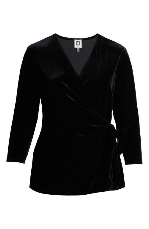 Anne Klein Velvet Top In Anne Black