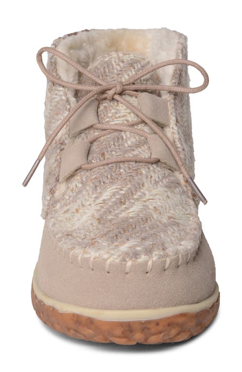 Minnetonka Torrey Faux Fur Lined Slipper Bootie In Simply Taupe Multi