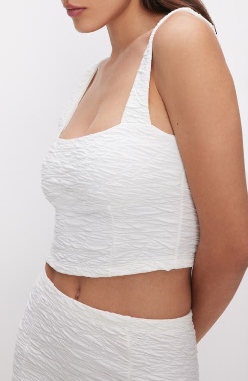 Good American Women's Wide Scrunchie Crop Top In Cloud White001