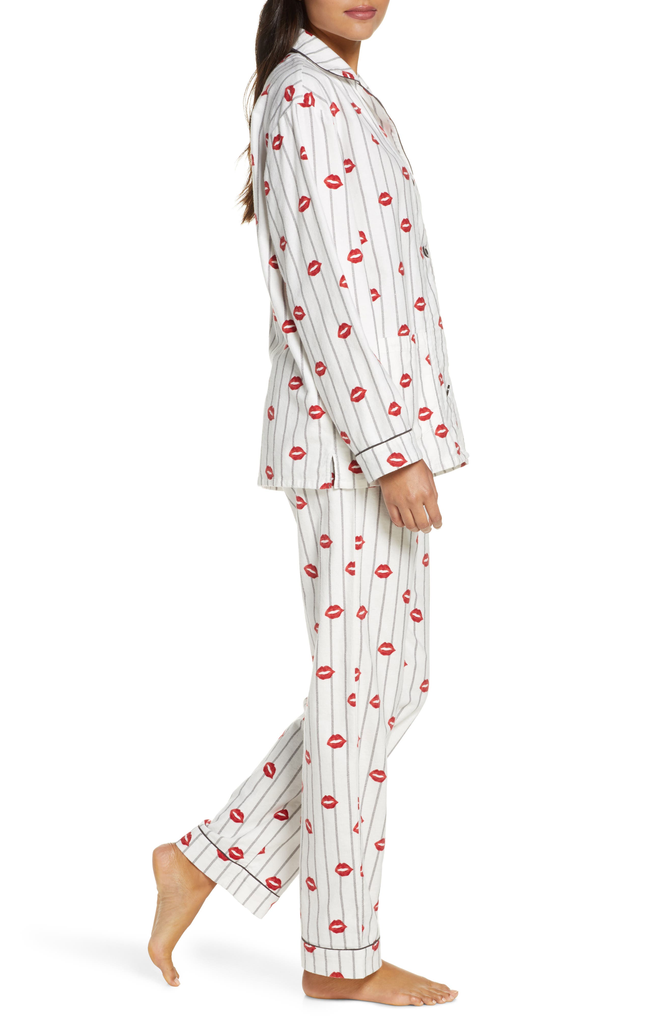 PJ SALVAGE Print Flannel Pajamas Nordstrom Rack