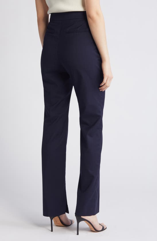 Shop Hugo Boss Teana Straight Leg Wool Pants In Sky Captain