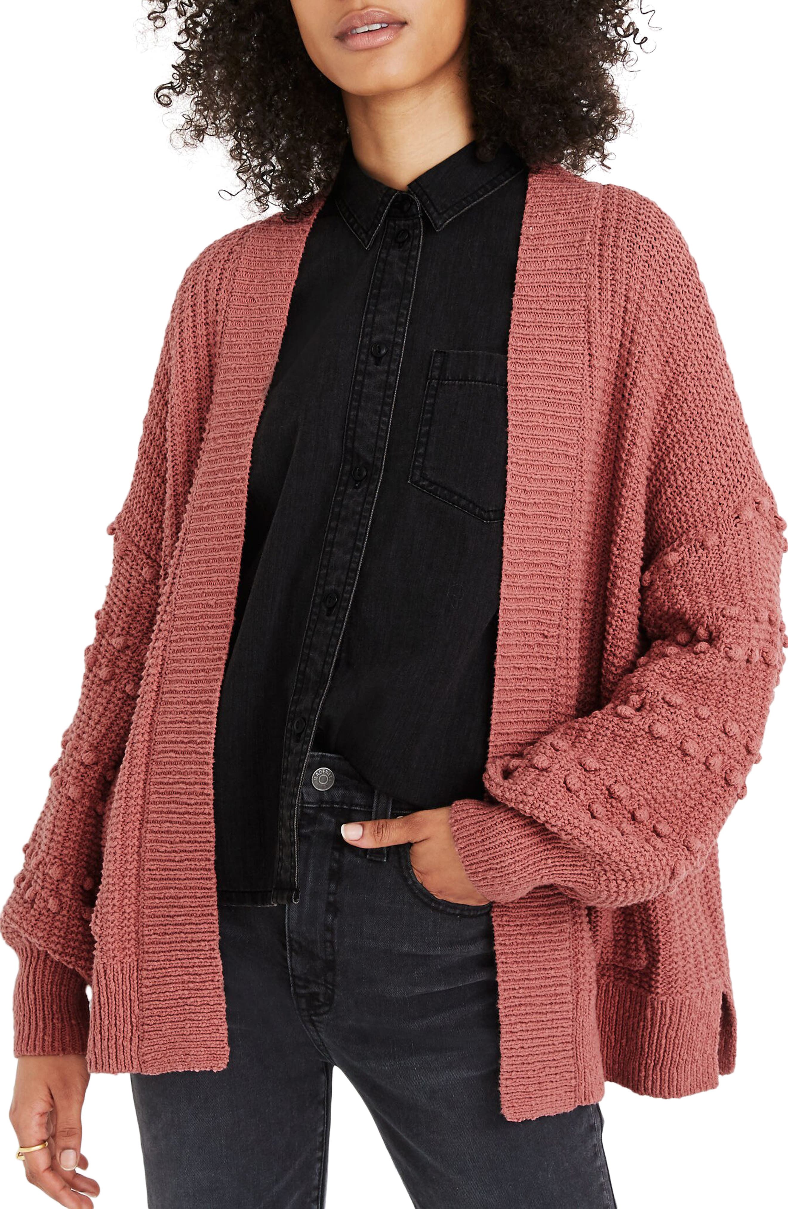 madewell bobble sleeve cardigan