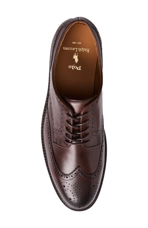 Shop Polo Ralph Lauren Asher Wingtip Oxford In Polo Brown