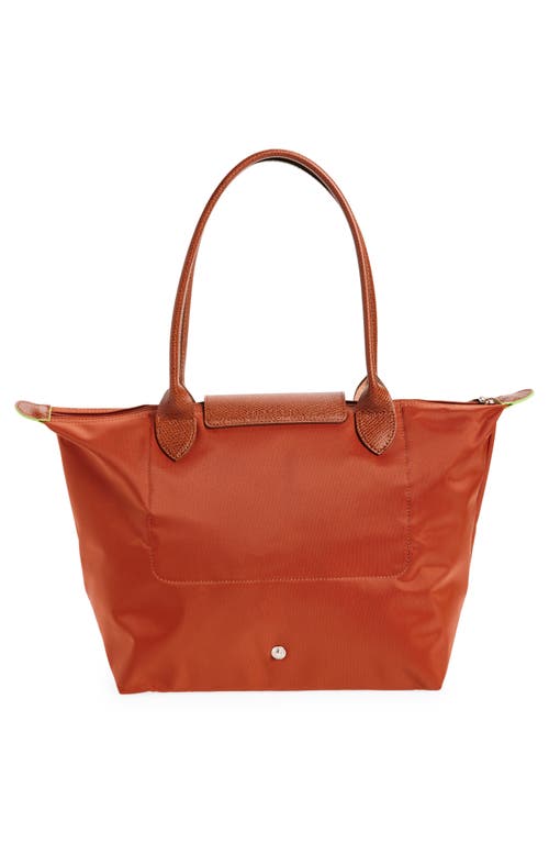 Shop Longchamp Medium Le Pliage Nylon Shoulder Tote In Chesnut