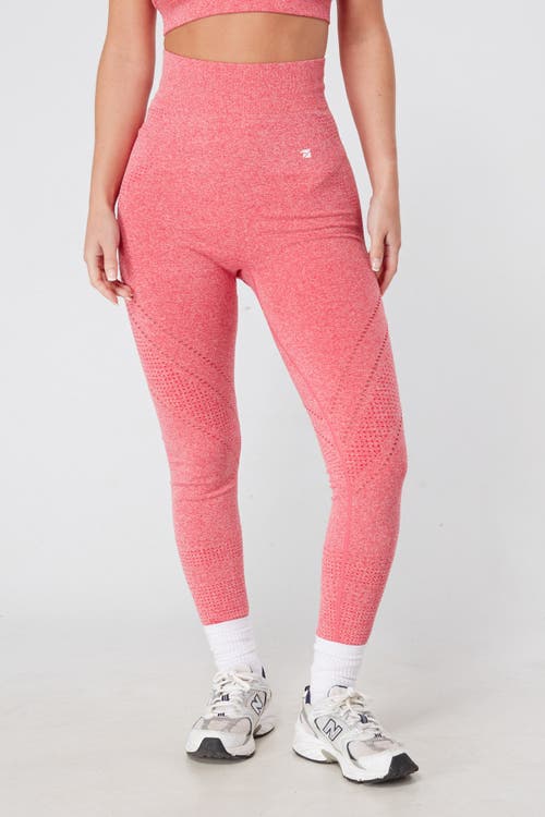 Shop Twill Active Recyled Seamless Marl Laser Cut Leggings In Pink