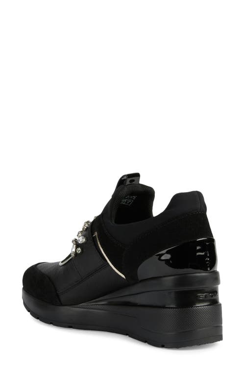 Shop Geox Zosma Wedge Sneaker In Black