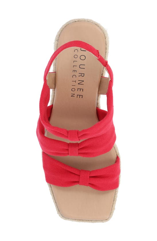 Journee Collection Tru Comfort Santorynn Platform Wedge Espadrille Sandal In Red