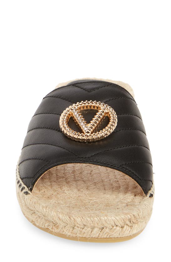 Shop Valentino By Mario Valentino Clavel Espadrille Slide Sandal In Black