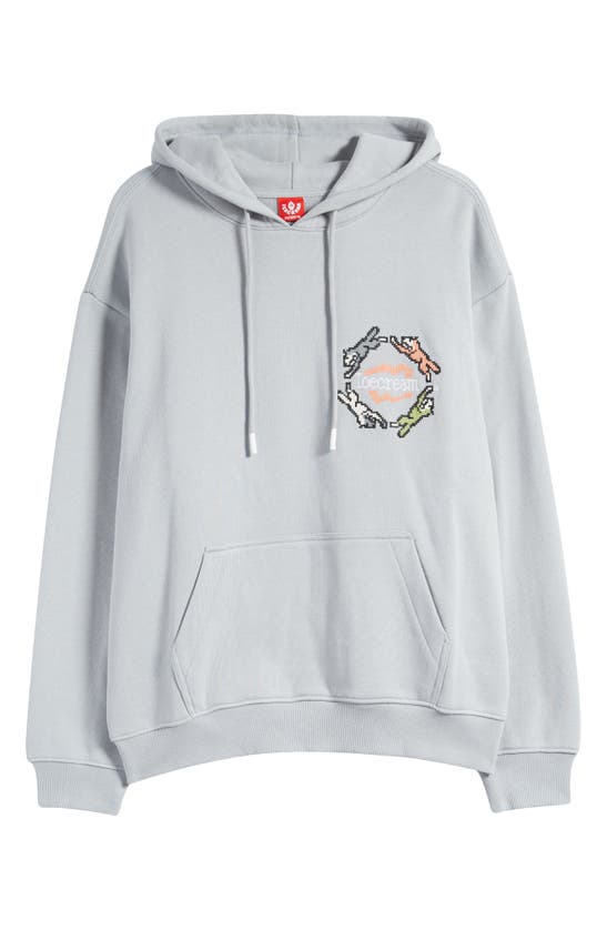 Shop Icecream Embroidered Cotton Graphic Hoodie In Quarry