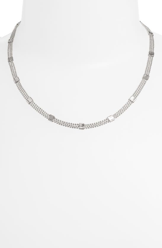 Shop Nordstrom Triple Ball Chain Station Necklace In Rhodium