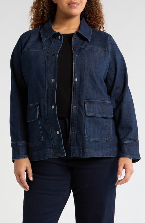 Universal Standard Longline Denim Chore Jacket In Dark Indigo