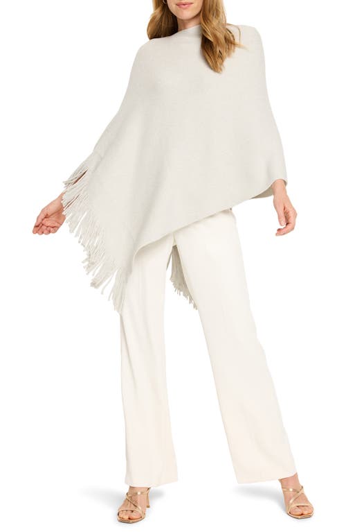 Shop Nic + Zoe Nic+zoe Go To Metallic Fringe Trim Poncho In Grey Mist