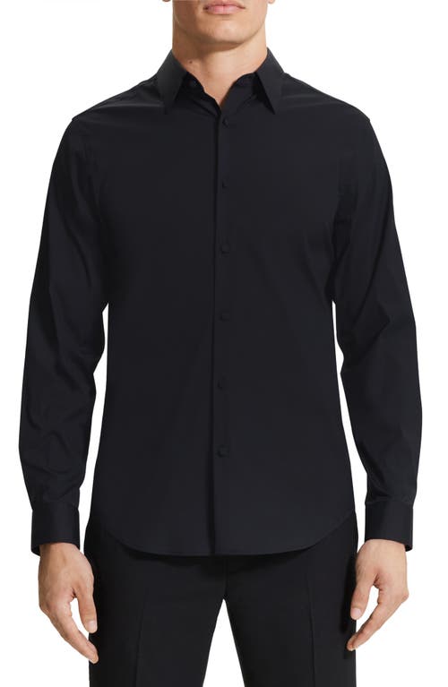 Theory Sylvain Stretch Button-Up Shirt in Black -