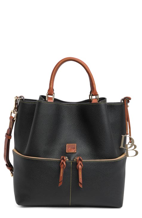 Dooney & Bourke Designer Black Gray Logo Handbag Purse Bag Women