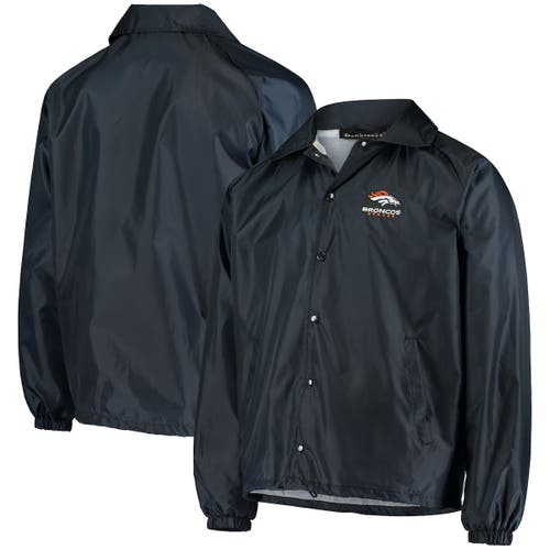 UPC 713829335900 product image for DUNBROOKE Men's Navy Denver Broncos Coaches Classic Raglan Full-Snap Windbreaker | upcitemdb.com