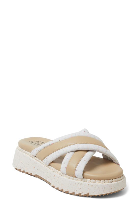 Shop Dearfoams Daisy Platform Slide Sandal In Cream