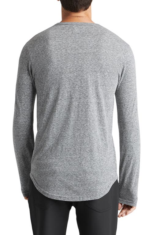 Shop Goodlife Scallop Crewneck Long Sleeve T-shirt In Heather Grey