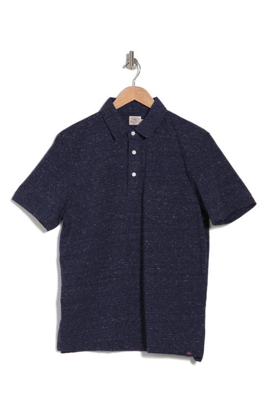 Shop Faherty Heather Stretch Polo In Navy