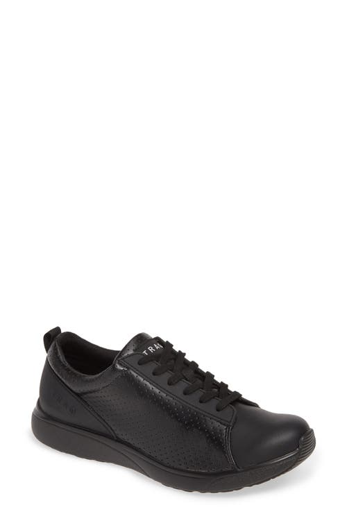 Qest Sneaker in Perforated Black Leather