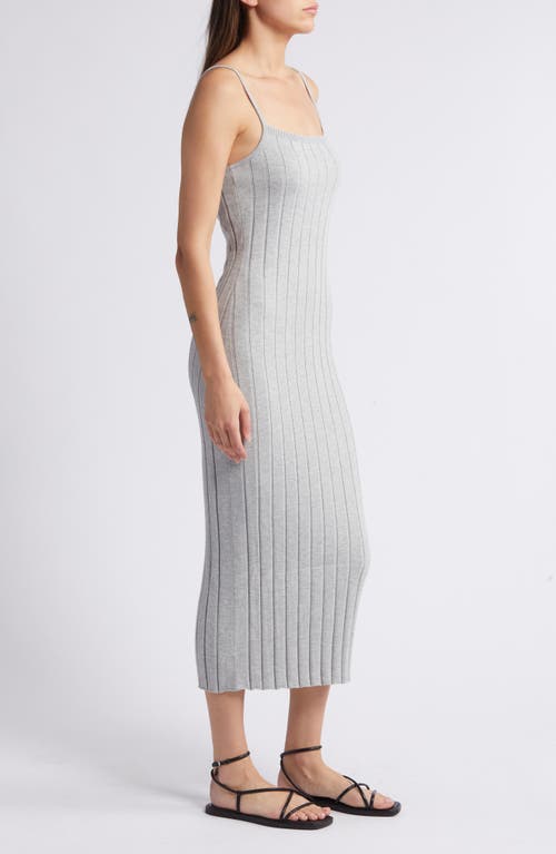 Shop Treasure & Bond Rib Midi Sweater Dress In Grey Heather