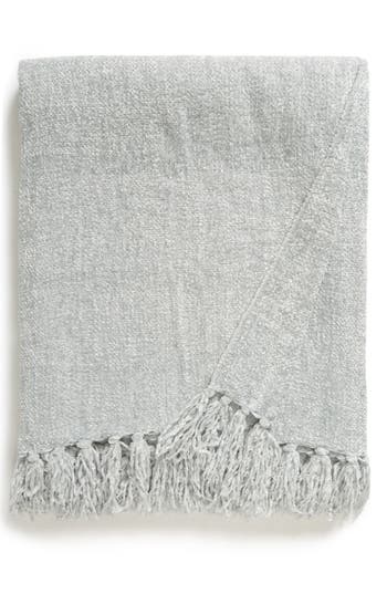 French Connection Chenille Fringe Trim Throw In Gray