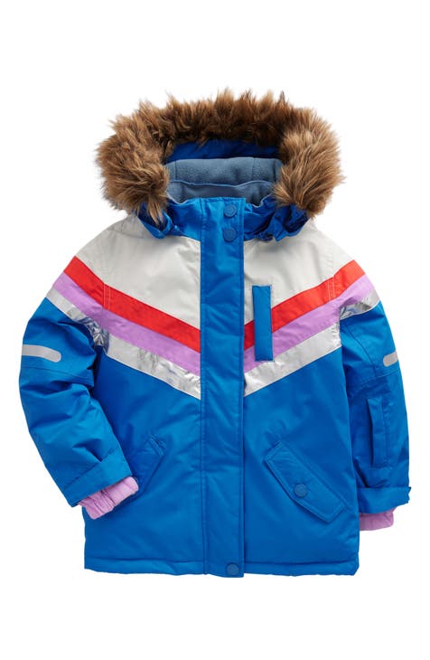 Kids' Hooded Waterproof Jacket with Faux Fur Trim (Toddler, Little Kid & Big Kid)