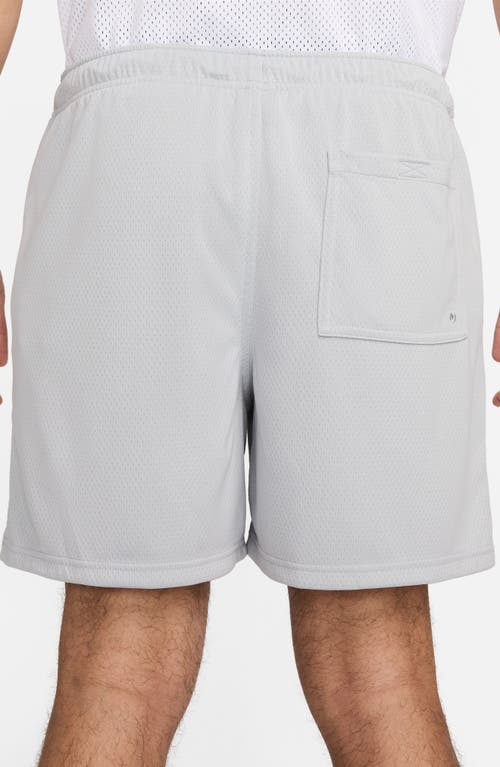 Shop Nike Club Flow Mesh Athletic Shorts In Light Smoke Grey/white