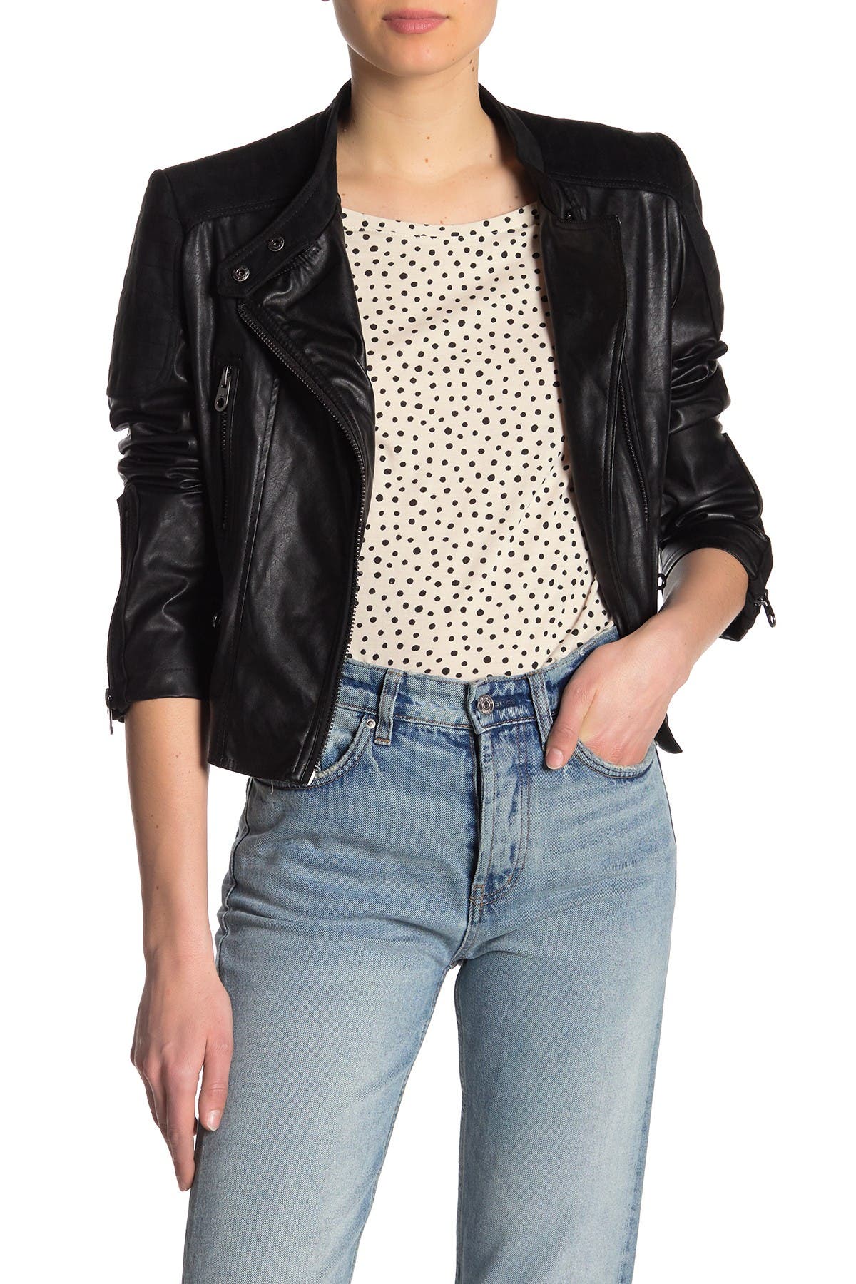 vigoss faux leather puffer jacket