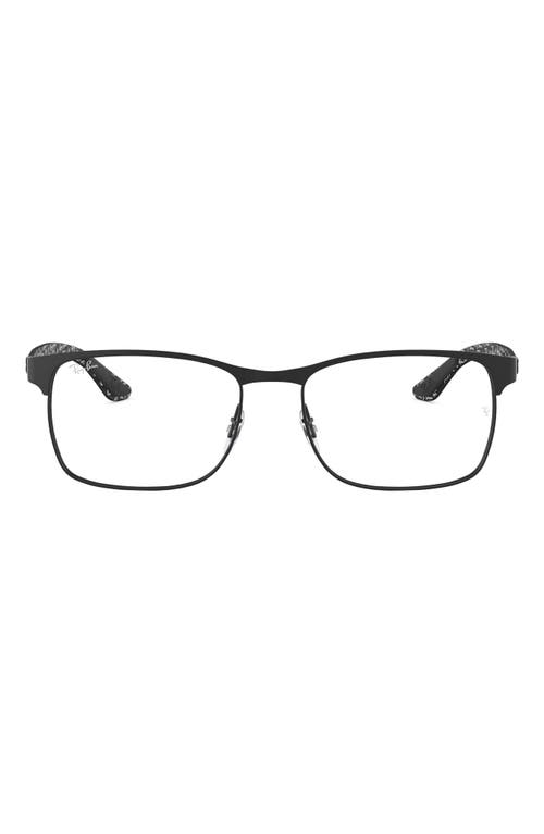 Ray-Ban Unisex 55mm Rectangular Optical Glasses in Black at Nordstrom