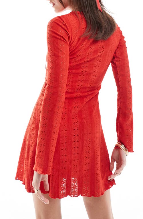 MISS SELFRIDGE MISS SELFRIDGE CUTOUT LONG SLEEVE LACE MINIDRESS 