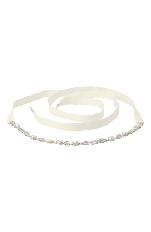 Shop Kate Spade New York Imitation Pearl Bridal Belt In Cream/silver